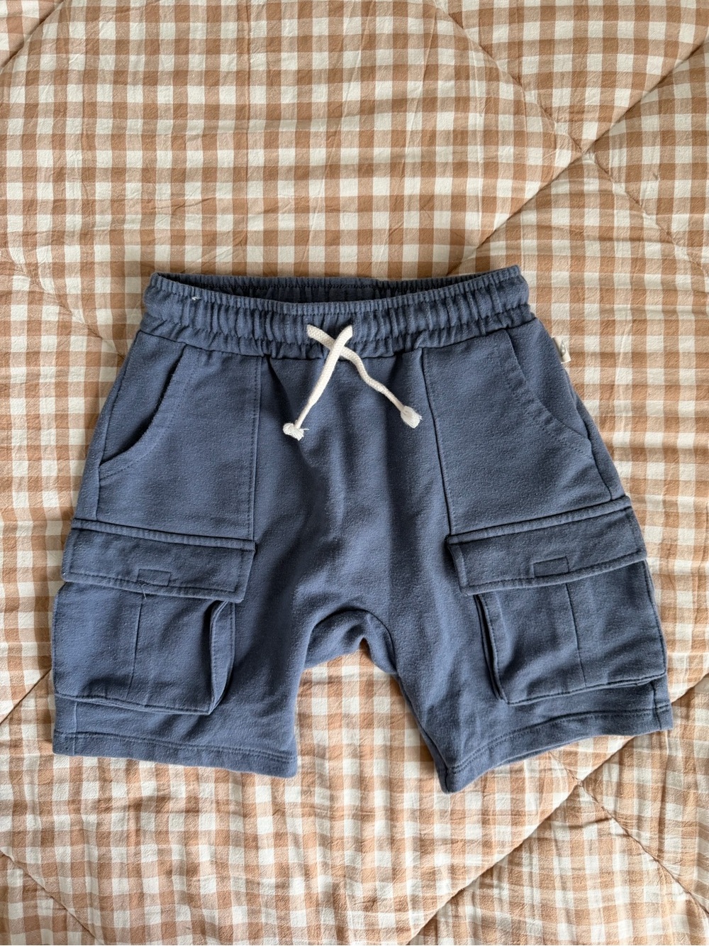 Easy-Peasy Blue Cargo Drawstring Shorts